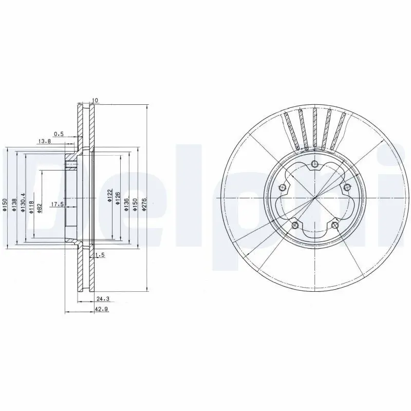 Handler.Part Brake disc DELPHI BG3676 1