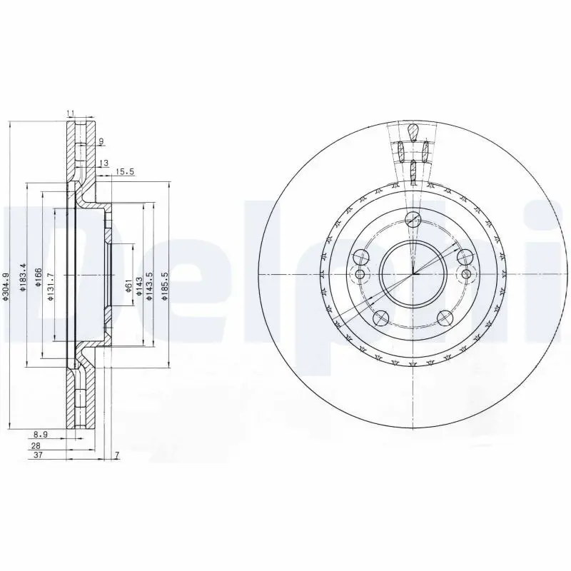 Handler.Part Brake disc DELPHI BG3685 1