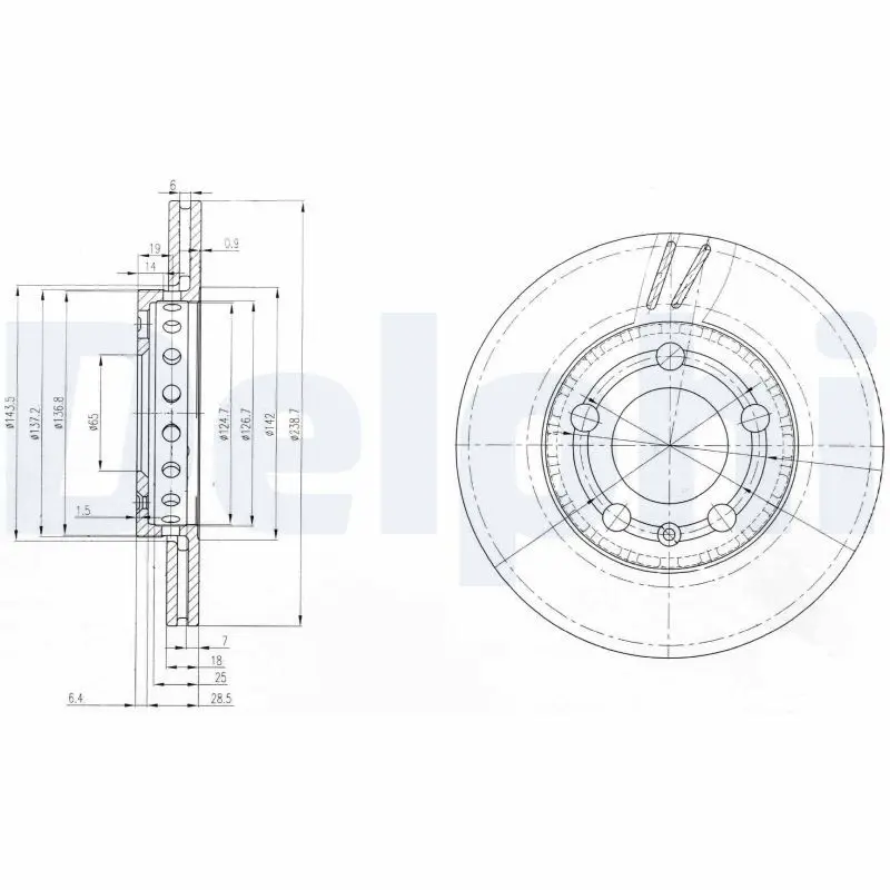 Handler.Part Brake disc DELPHI BG3695 1