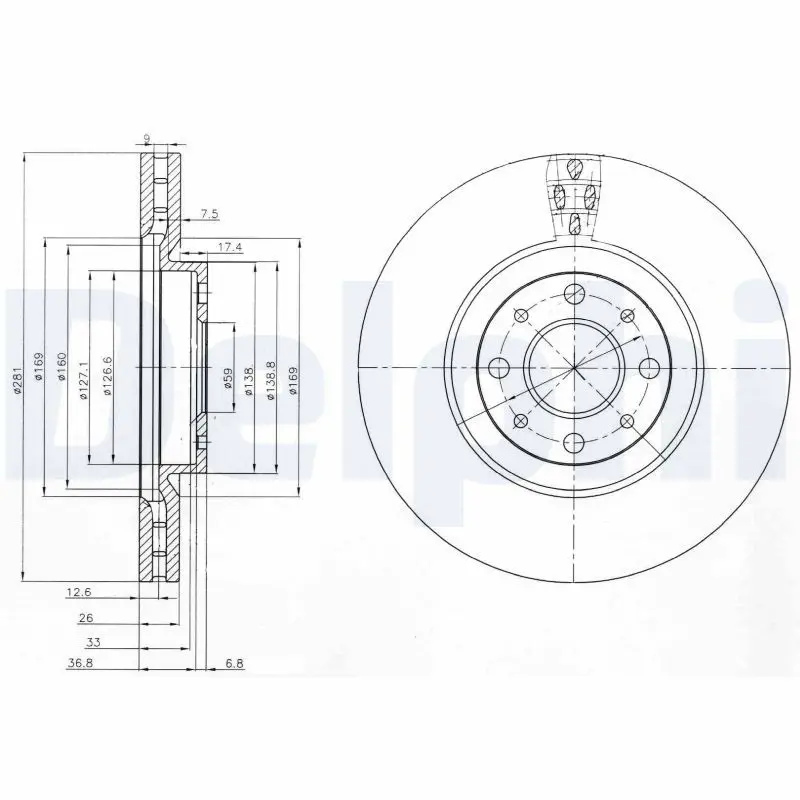 Handler.Part Brake disc DELPHI BG3699 1