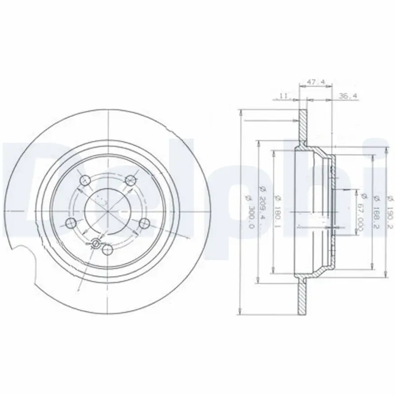 Handler.Part Brake disc DELPHI BG3725 1