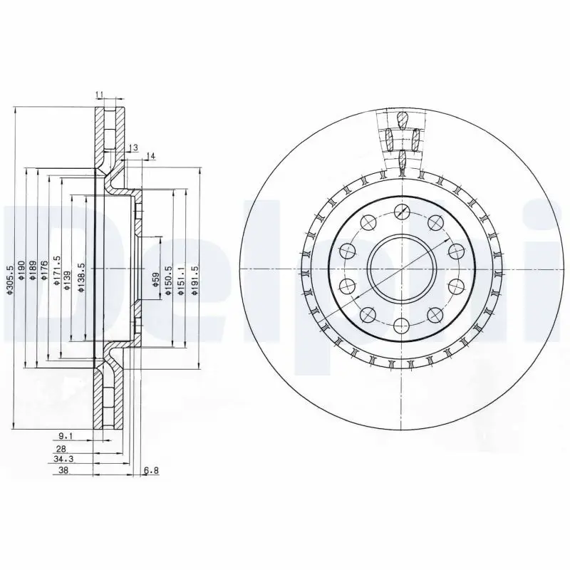 Handler.Part Brake disc DELPHI BG3723 1