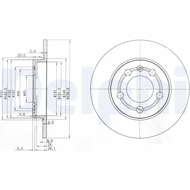 Handler.Part Brake disc DELPHI BG3738 1