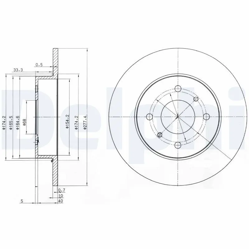 Handler.Part Brake disc DELPHI BG3764 1