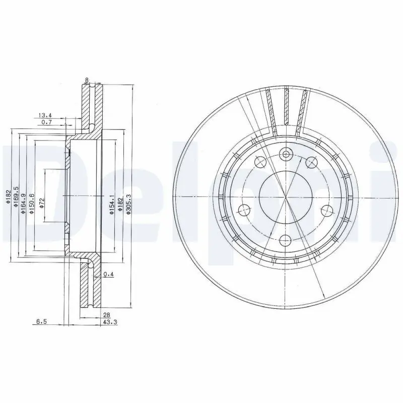 Handler.Part Brake disc DELPHI BG3768 1