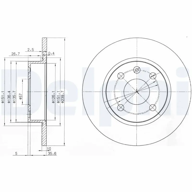 Handler.Part Brake disc DELPHI BG3771 1