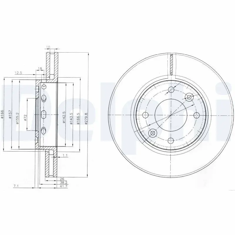 Handler.Part Brake disc DELPHI BG3800 1