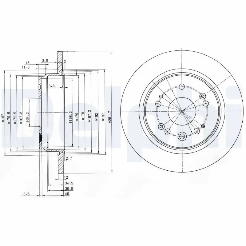 Handler.Part Brake disc DELPHI BG3797 1