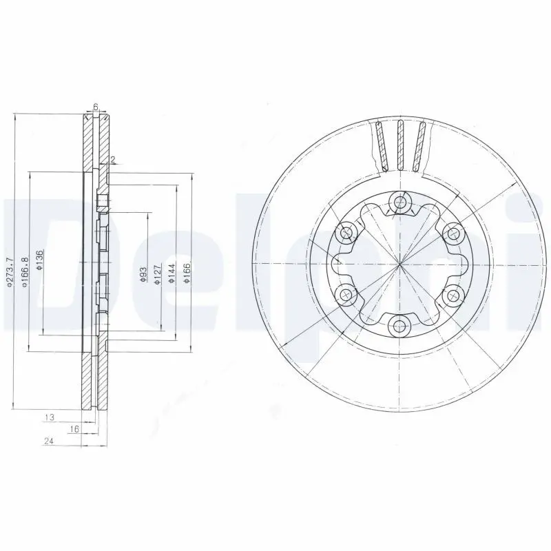 Handler.Part Brake disc DELPHI BG3809 1