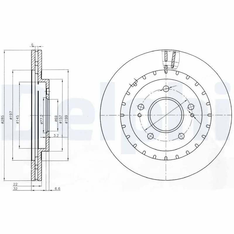 Handler.Part Brake disc DELPHI BG3814 1