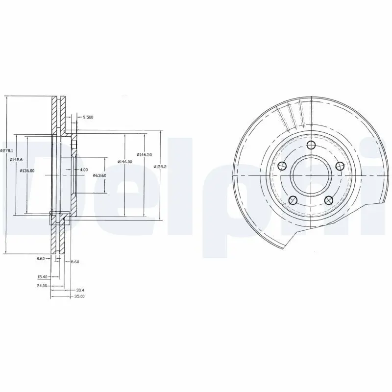 Handler.Part Brake disc DELPHI BG3826 1