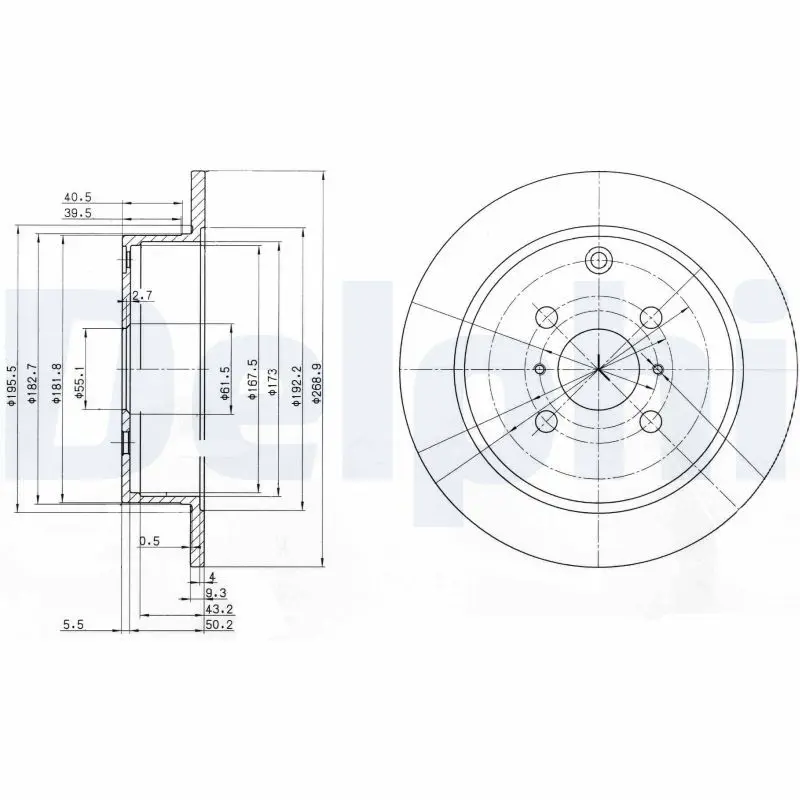 Handler.Part Brake disc DELPHI BG3867 1