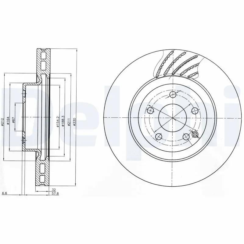 Handler.Part Brake disc DELPHI BG3877 1