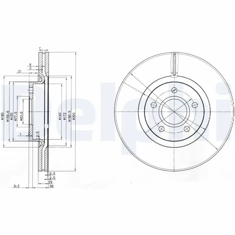 Handler.Part Brake disc DELPHI BG3895 1