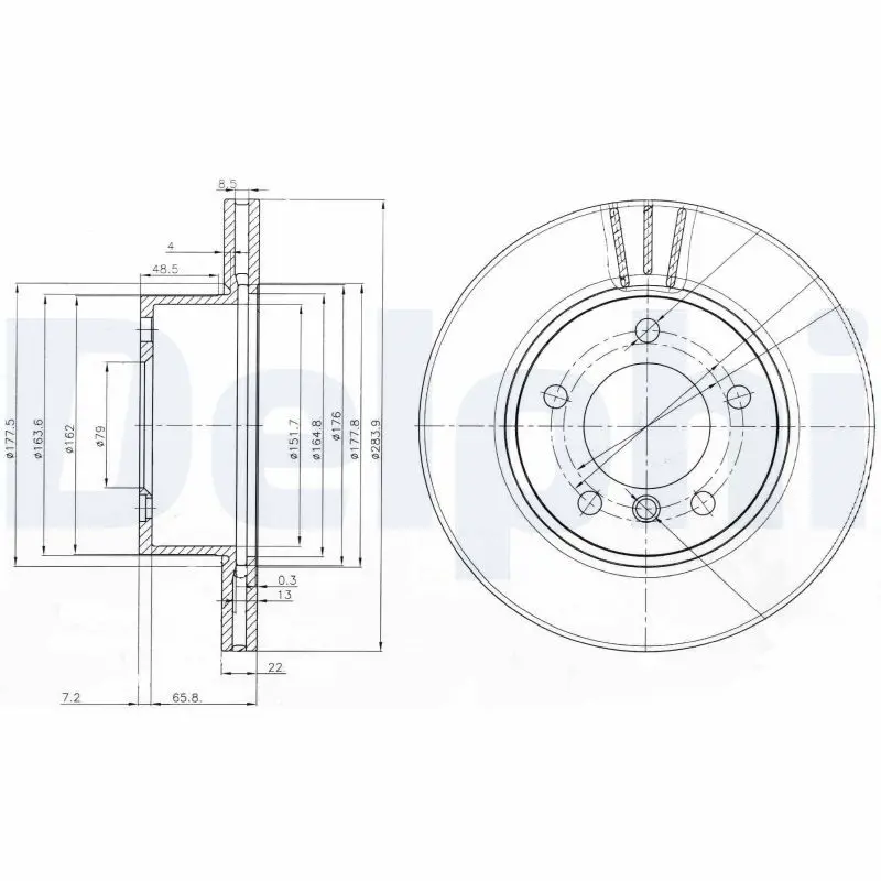 Handler.Part Brake disc DELPHI BG3899 1