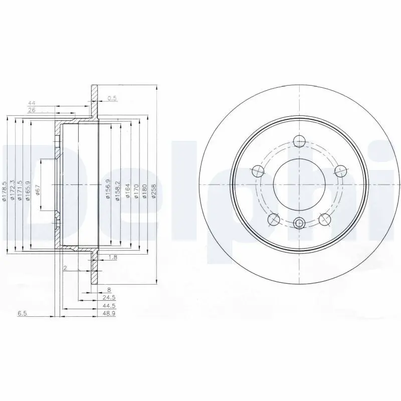 Handler.Part Brake disc DELPHI BG3910C 1