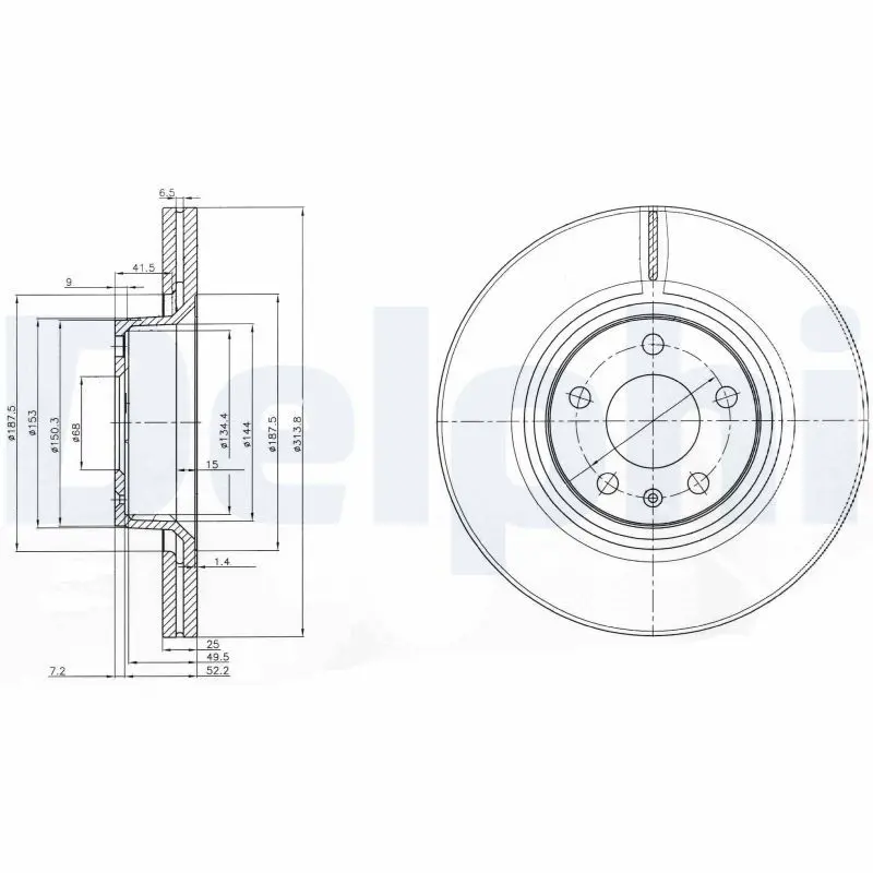 Handler.Part Brake disc DELPHI BG3942 1