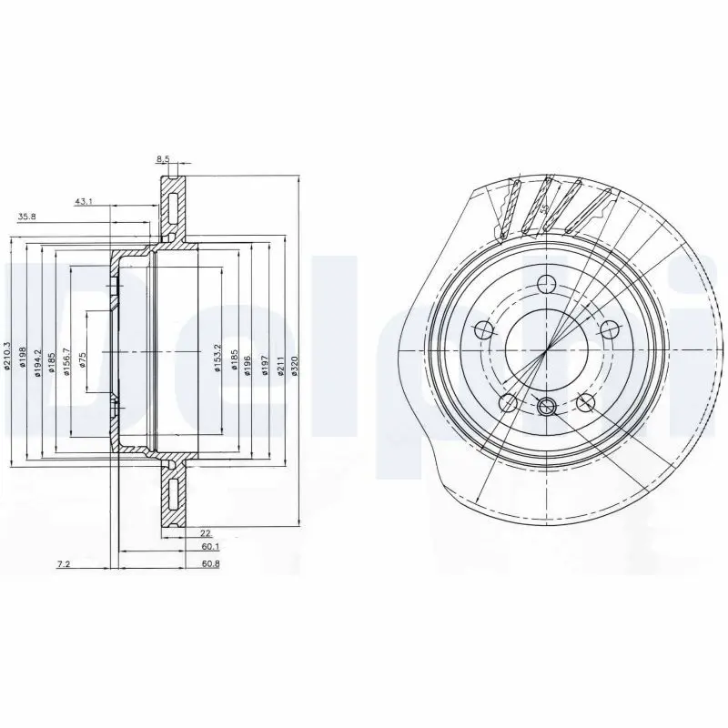 Handler.Part Brake disc DELPHI BG3943 1