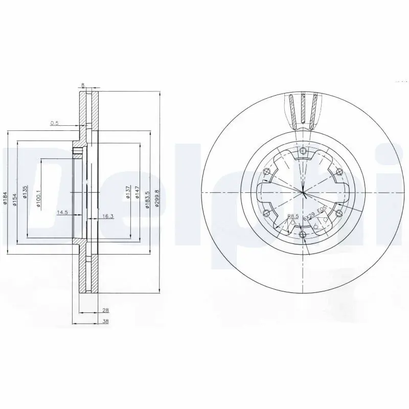 Handler.Part Brake disc DELPHI BG3972 1