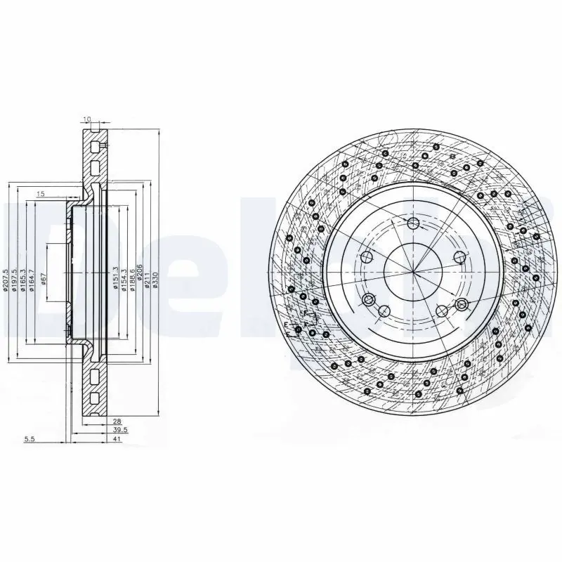 Handler.Part Brake disc DELPHI BG3985C 1