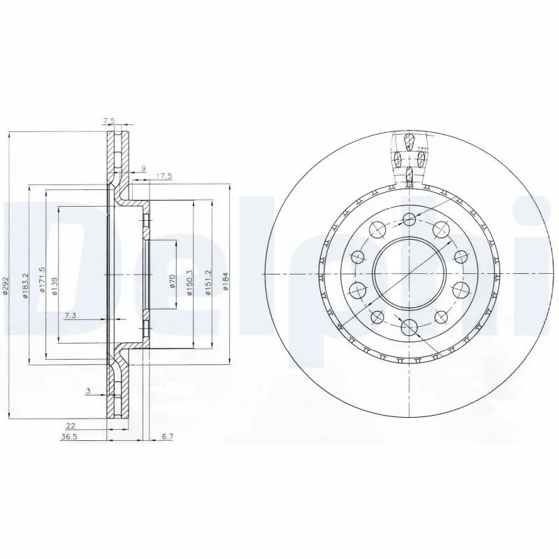 Handler.Part Brake disc DELPHI BG3995 1