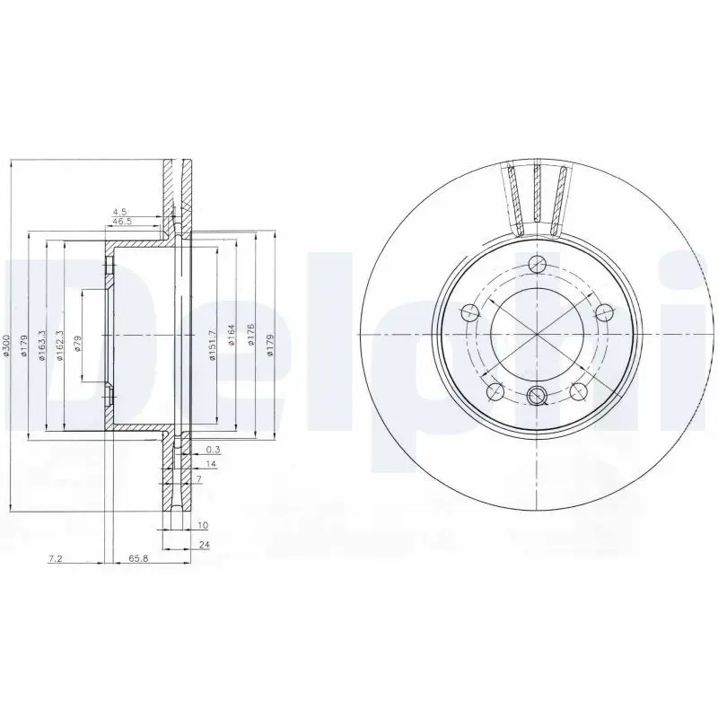 Handler.Part Brake disc DELPHI BG3998 1