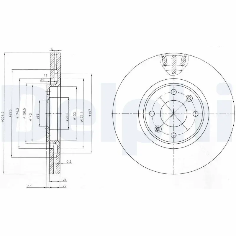 Handler.Part Brake disc DELPHI BG4002 1