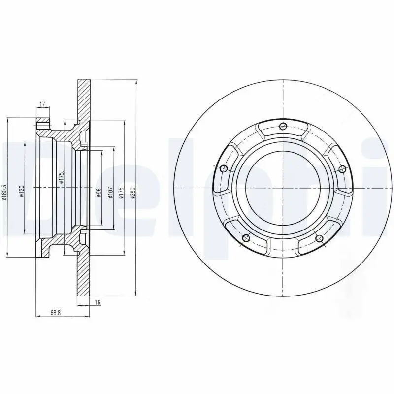 Handler.Part Brake disc DELPHI BG4008 1