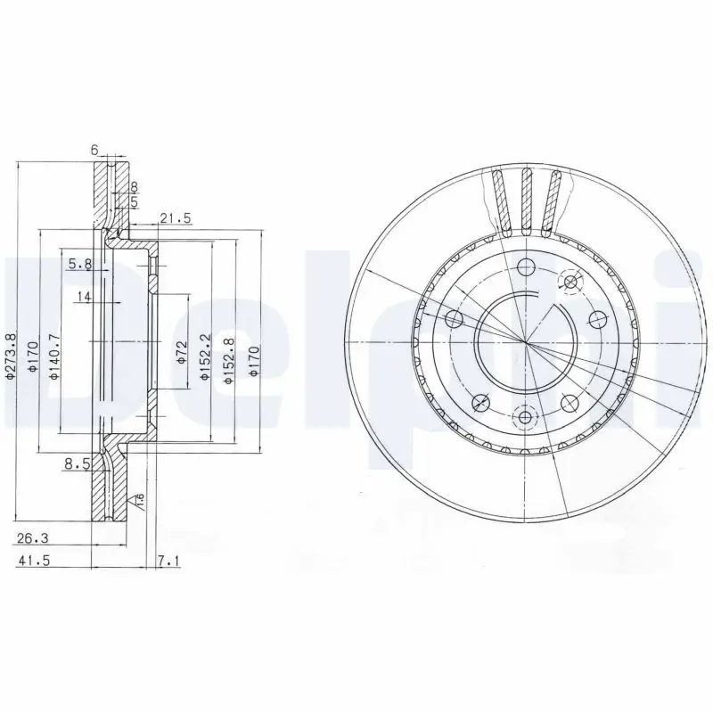 Handler.Part Brake disc DELPHI BG4015 1