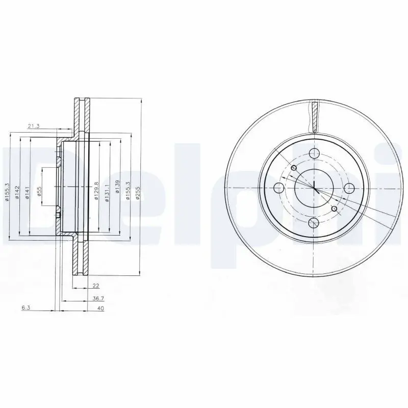 Handler.Part Brake disc DELPHI BG4053 1