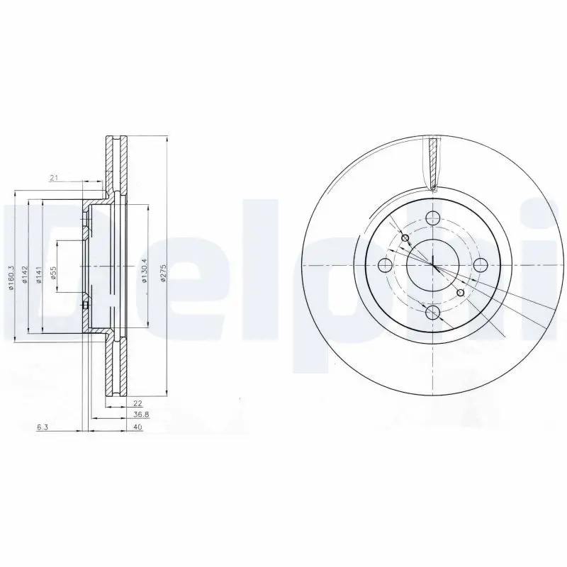 Handler.Part Brake disc DELPHI BG4054 1