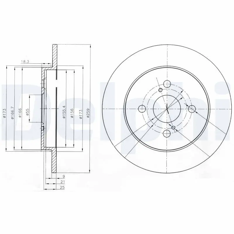 Handler.Part Brake disc DELPHI BG4055 1