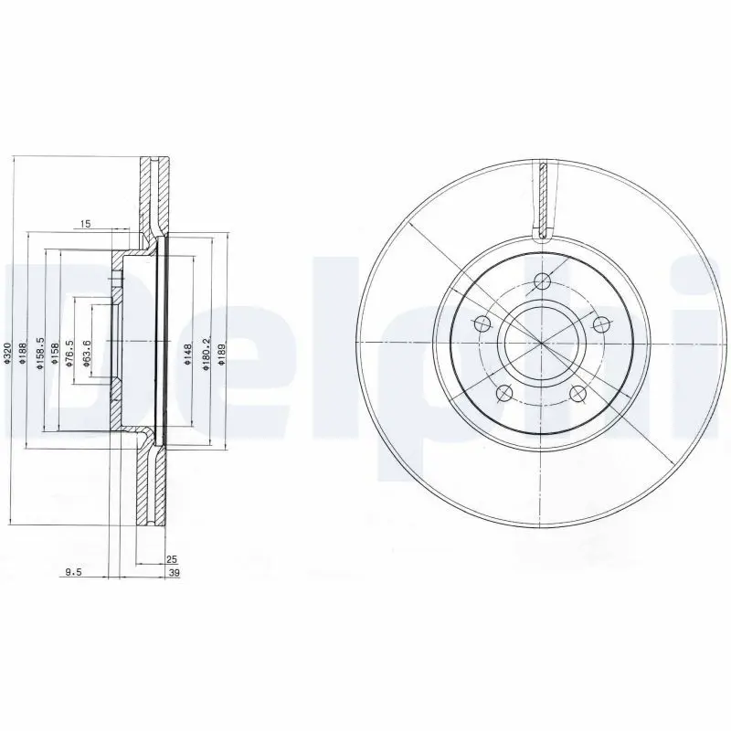 Handler.Part Brake disc DELPHI BG4056 1