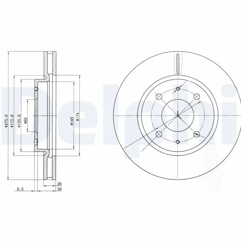 Handler.Part Brake disc DELPHI BG4068 1