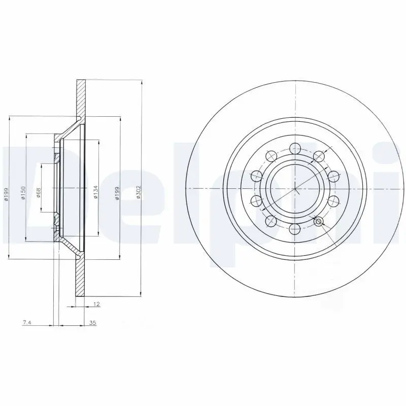 Handler.Part Brake disc DELPHI BG4088 1