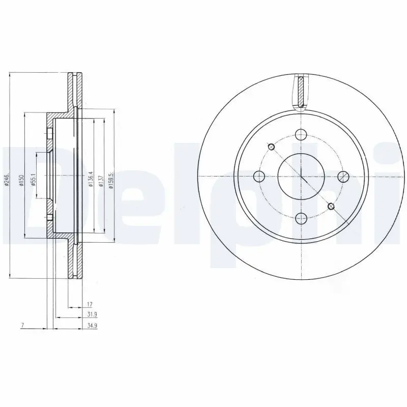 Handler.Part Brake disc DELPHI BG4128 1