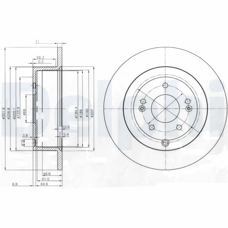 Handler.Part Brake disc DELPHI BG4136 1