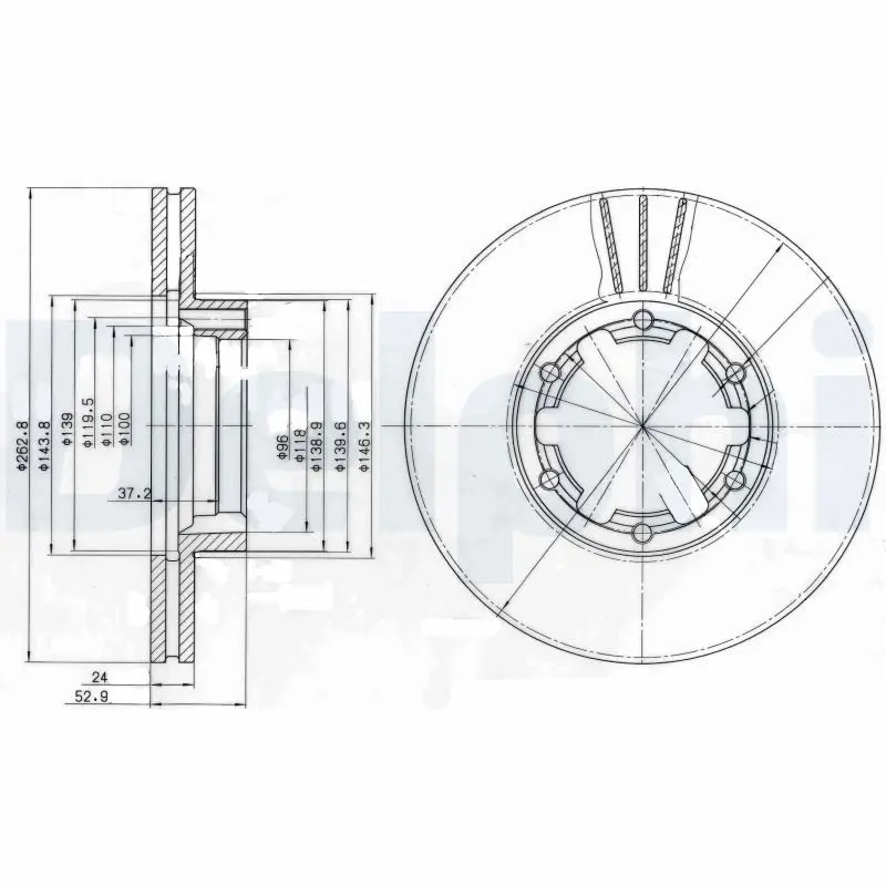 Handler.Part Brake disc DELPHI BG4140 1