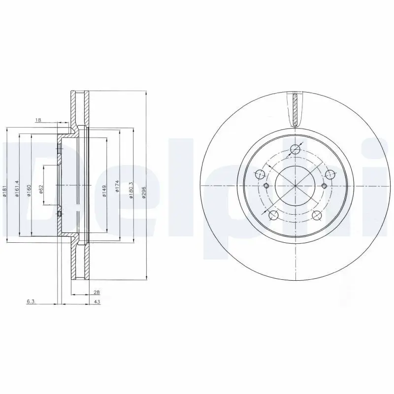 Handler.Part Brake disc DELPHI BG4139C 1