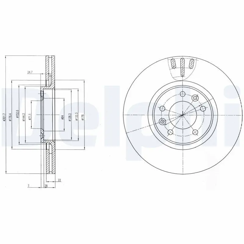 Handler.Part Brake disc DELPHI BG4150 1