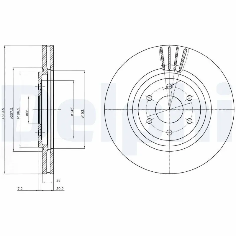 Handler.Part Brake disc DELPHI BG4176 1