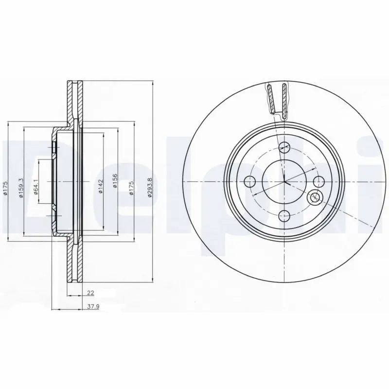 Handler.Part Brake disc DELPHI BG4184 1