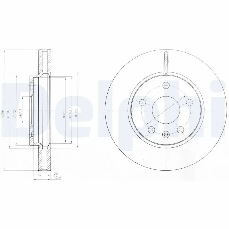 Handler.Part Brake disc DELPHI BG4187C 1