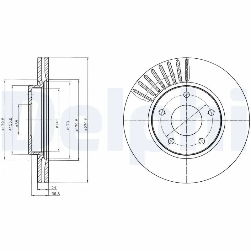 Handler.Part Brake disc DELPHI BG4282 1