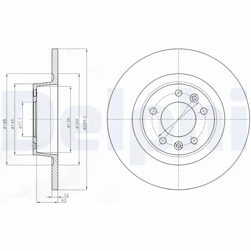 Handler.Part Brake disc DELPHI BG4301 1