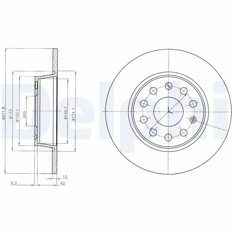 Handler.Part Brake disc DELPHI BG4324C 1