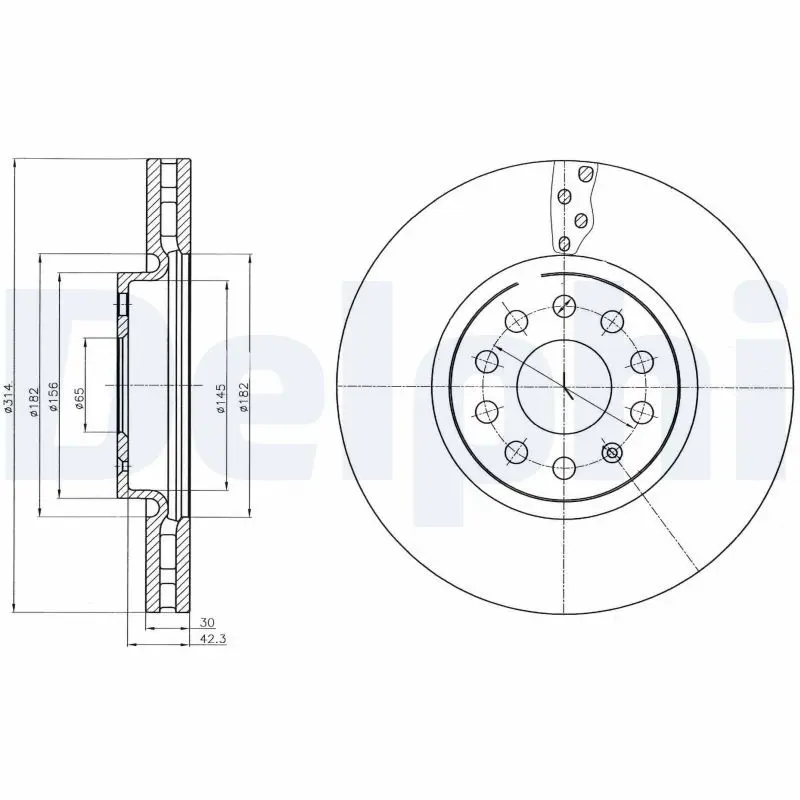 Handler.Part Brake disc DELPHI BG4330C 1