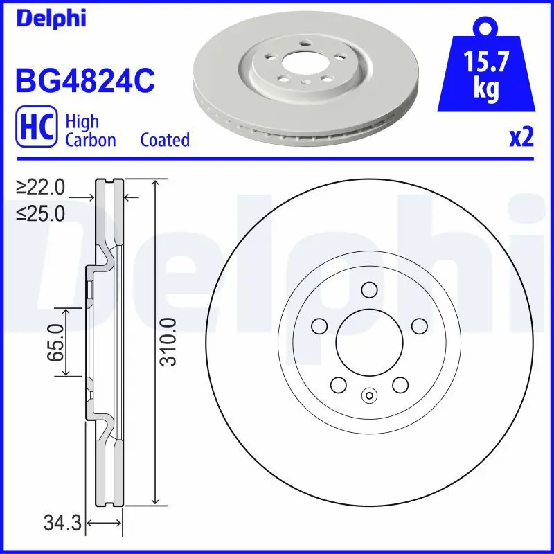 Handler.Part Brake disc DELPHI BG4824C 1