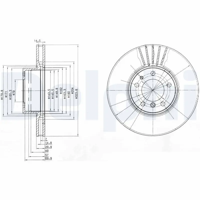 Handler.Part Brake disc DELPHI BG670 1