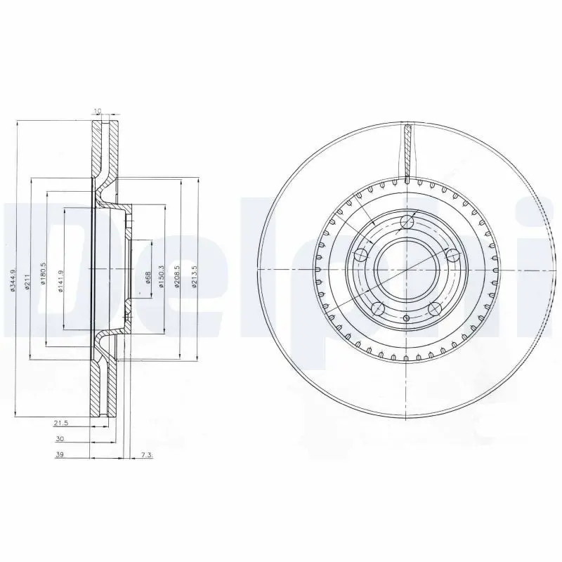 Handler.Part Brake disc DELPHI BG9003 1